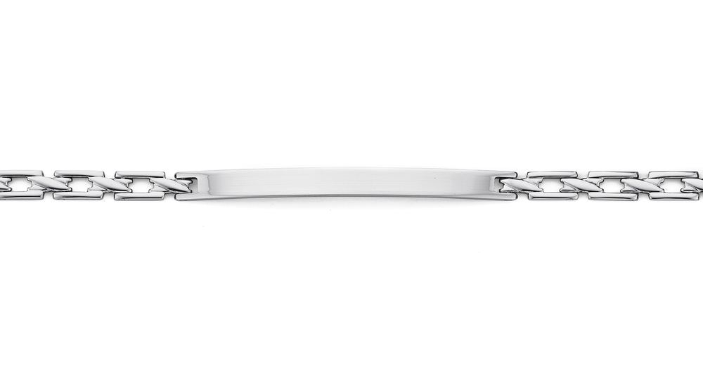 Steel 21cm Square Twist Id Bracelet Prouds