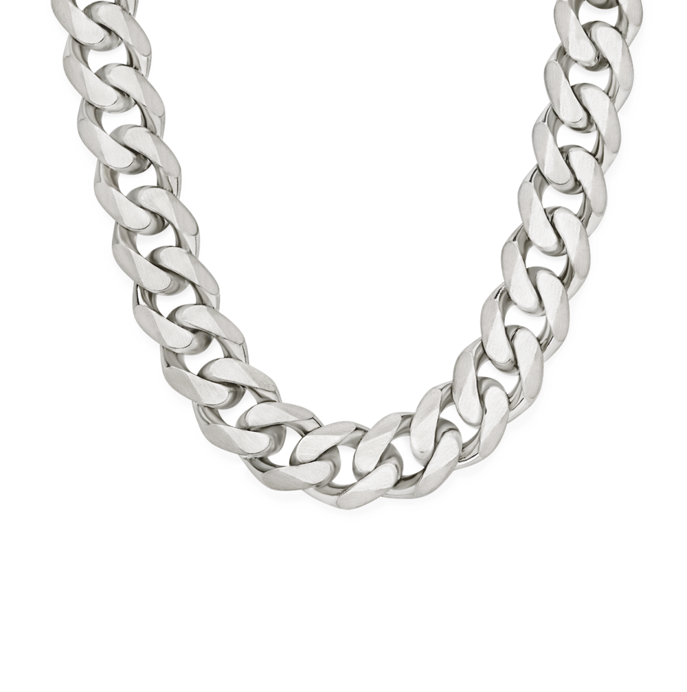 Steel 55cm Satin Curb Link Chain