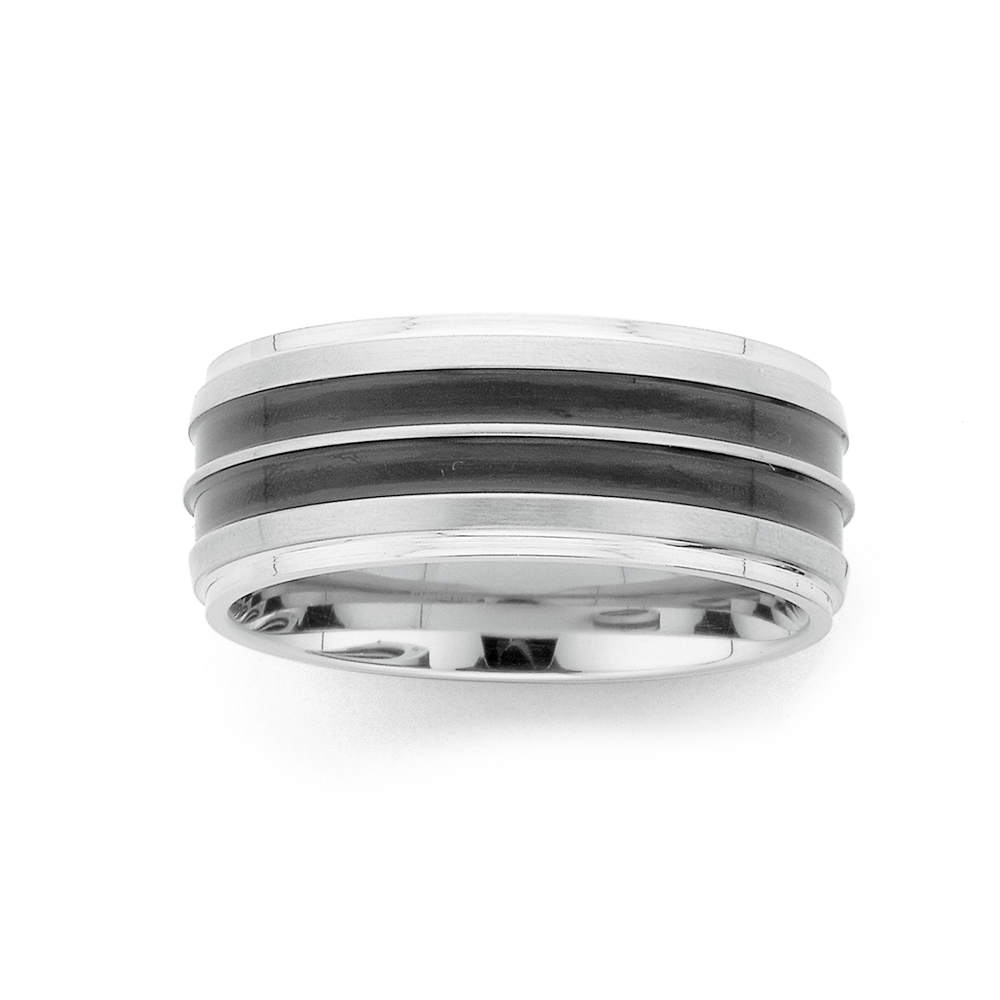925 silver wedding ring - matte surface, cuts shaped as crosses and lines |  Jewellery Eshop EU