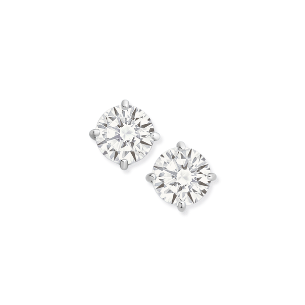 Sterling Silver 10mm Cubic Zirconia Studs