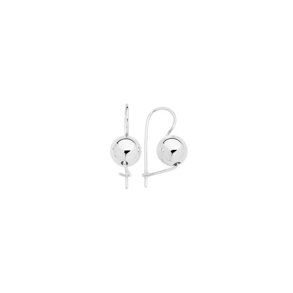 Sterling Silver 10mm Euroball Earrings Prouds