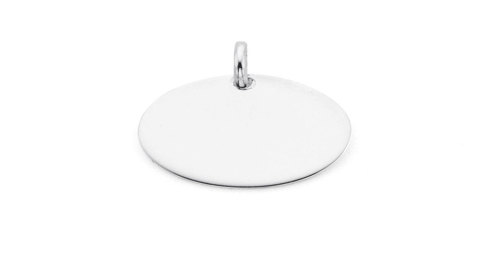 Sterling Silver 15mm Round Disc Pendant | Prouds