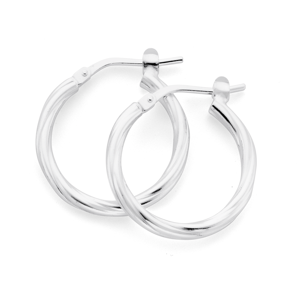 2.6 x 11.5mm (1/8 x 7/16 Inch) Platinum Hinged Round Hoop Earrings - The  Black Bow Jewelry Company