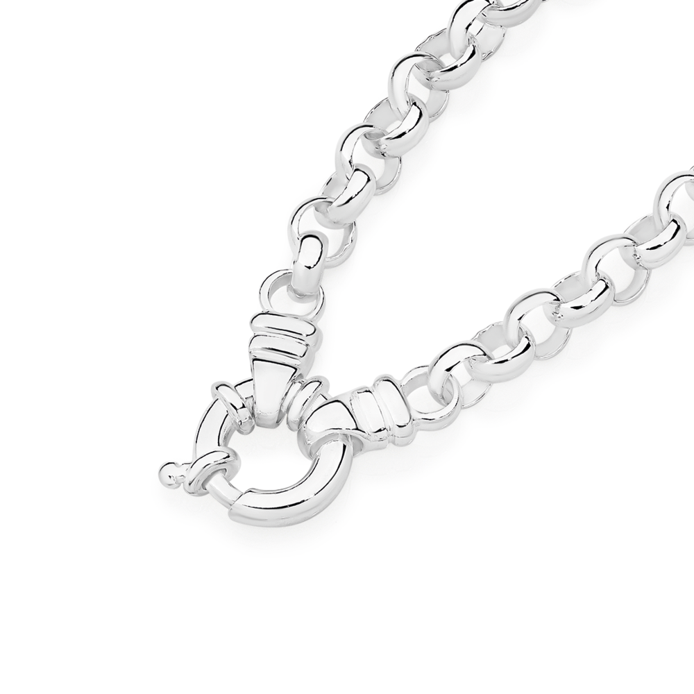 Sterling Silver 19cm Belcher Bolt Ring Bracelet Prouds