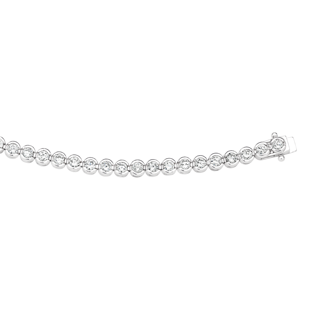 Sterling Silver 19cm Cubic Zirconia Tennis Bracelet in White Prouds