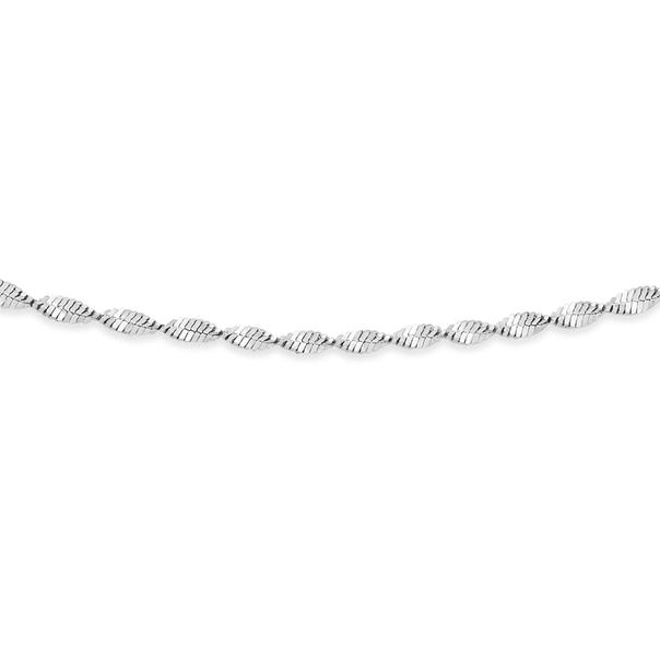 Sterling Silver 45cm Sparkly Twist Chain