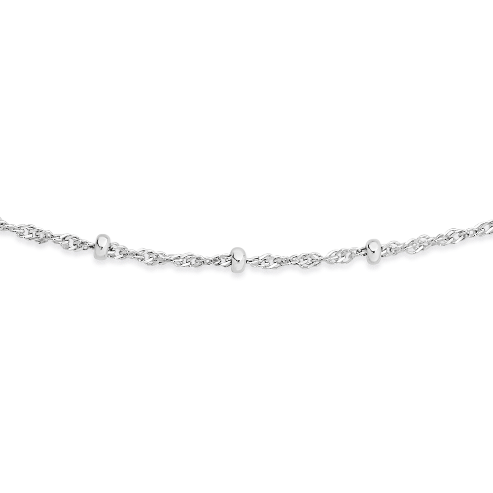 Sterling Silver 45cm Twist Rope Ball Chain Prouds
