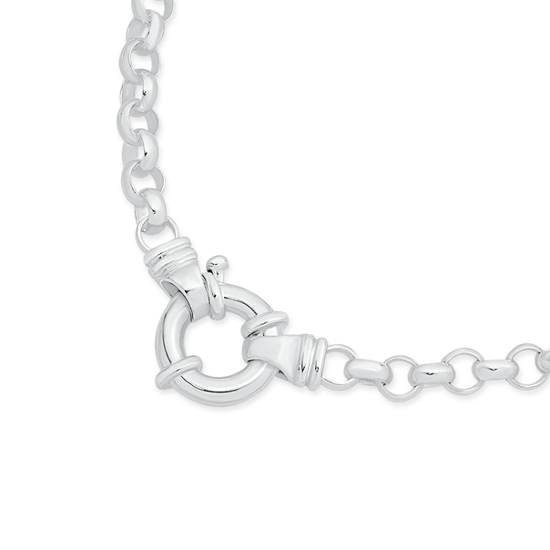Sterling Silver 50cm Belcher Bolt Ring Necklace