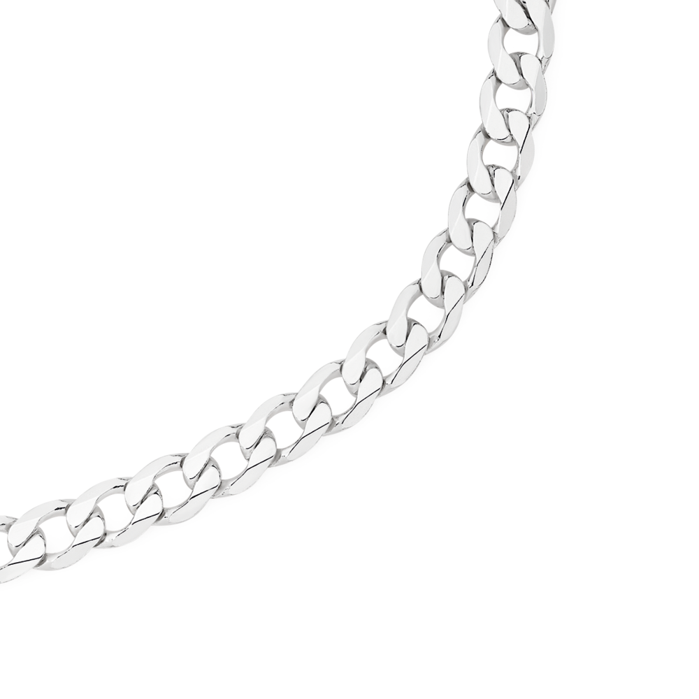 Sterling Silver 55cm Diamond Cut Curb Chain Prouds