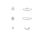Sterling Silver 6-Pack Variety Nose Stud/Ring Set