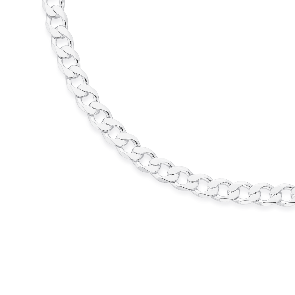 9ct White Gold 45cm Solid Fine Curb Chain Prouds