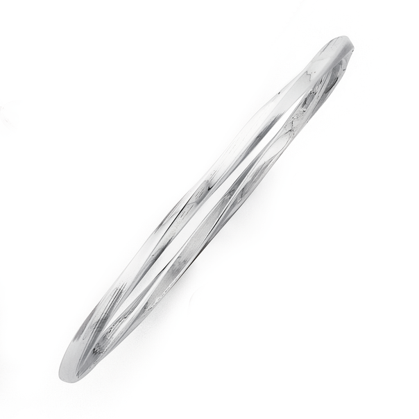 Sterling Silver 65mm Solid Twist Bangle