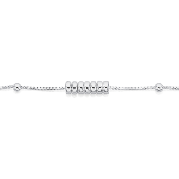 Sterling Silver 7 Lucky Rings Anklet