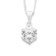 Sterling Silver 7mm Cubic Zirconia Claw Set Pendant