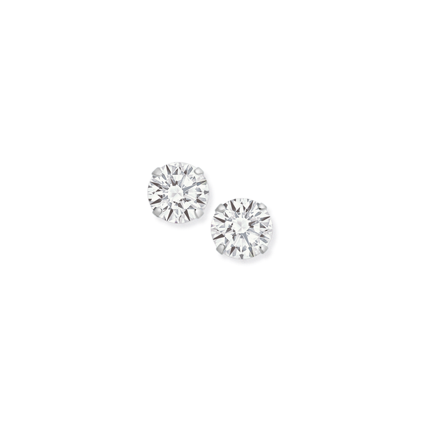 Sterling Silver 7mm Cubic Zirconia Studs