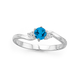 Sterling Silver Blue Topaz & Cubic Zirconia Ring