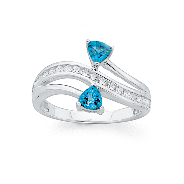 Sterling Silver Blue Topaz Dress Ring