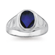 Sterling Silver Created Blue Stone Gents Ring