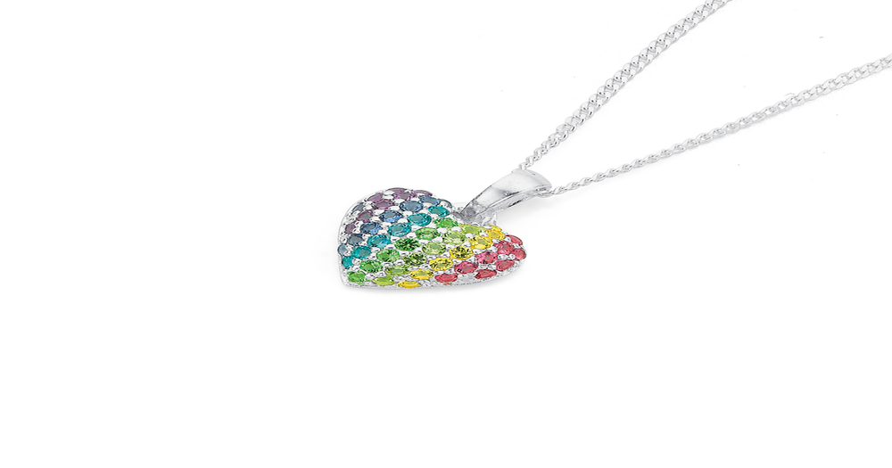 Brand Avenue 925 Silver Stone Heart Pendant