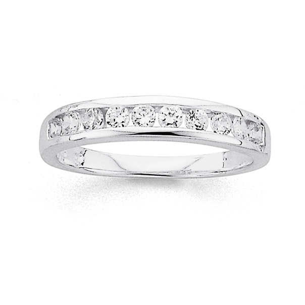 Sterling Silver Cubic Zirconia Anniversary Ring