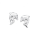 Sterling Silver Cubic Zirconia Dolphin Stud Earrings