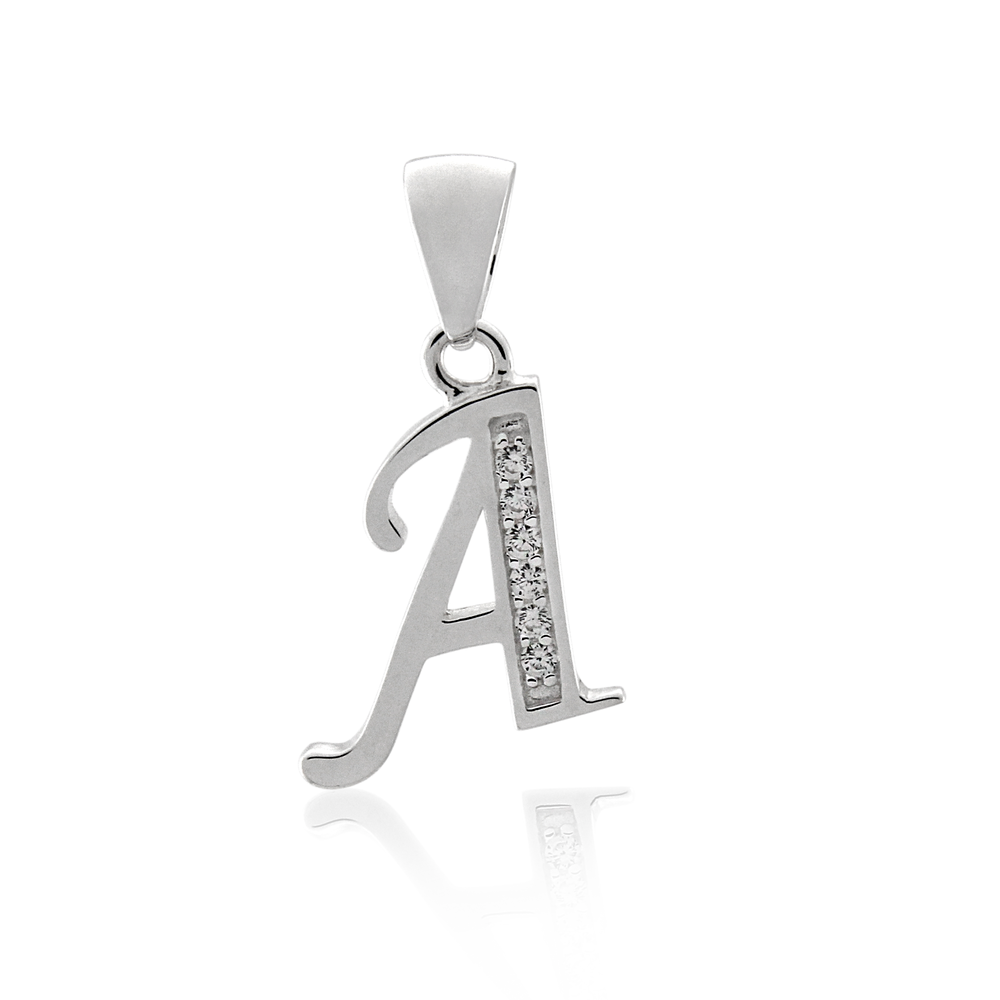 Letter a pendant necklace in silver