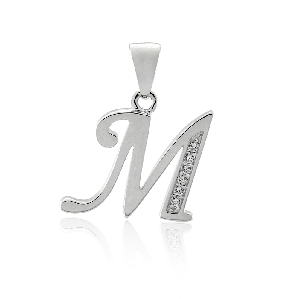 Buy Diamond Initial Necklace, 14K Solid White Gold Diamond Letter Necklace,  Minimalist Letter Necklace ,personalized Necklace, Letter M Necklace Online  in India - Etsy