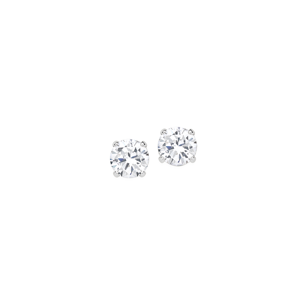 4mm Cubic Zirconia Stud Earrings in Sterling Silver