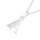Sterling Silver CZ  Initial A Letter Pendant