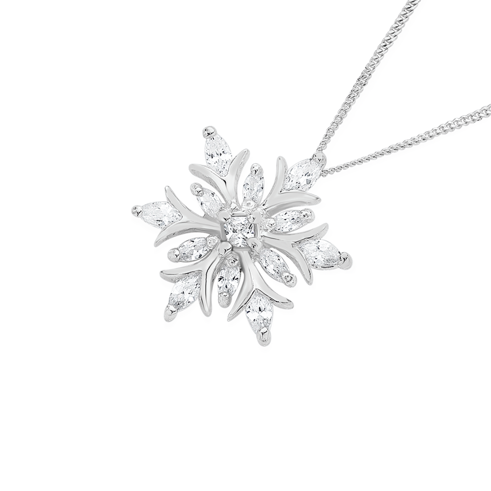 Gold Dancing Diamond Snowflake Necklace – Park City Jewelers