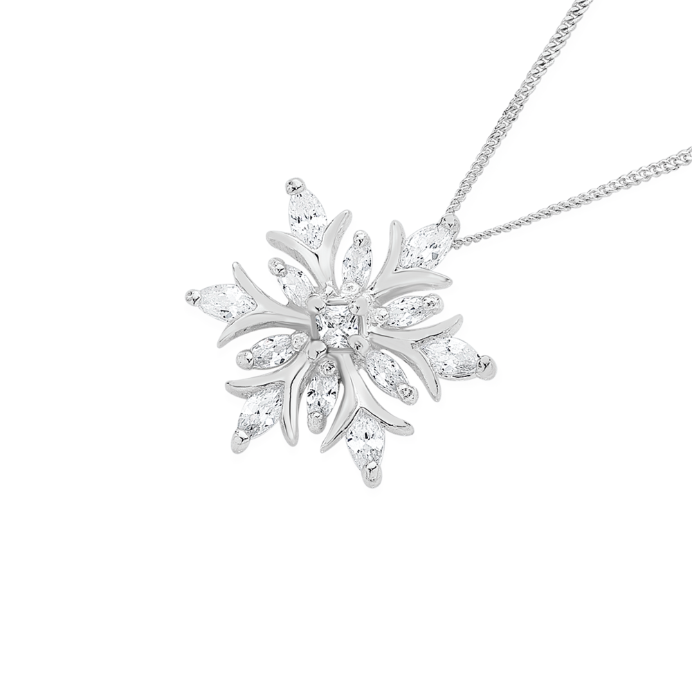 White gold outlet snowflake necklace