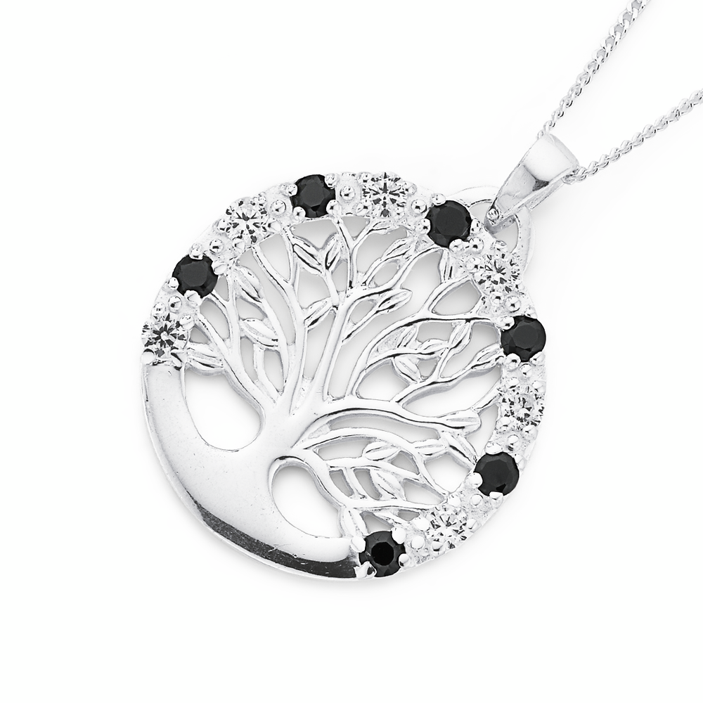 Silver DBL CZ Pendant \u0026 Earrings Set 