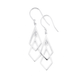 Sterling Silver Double Diamond Shape Drop Hook Earrings