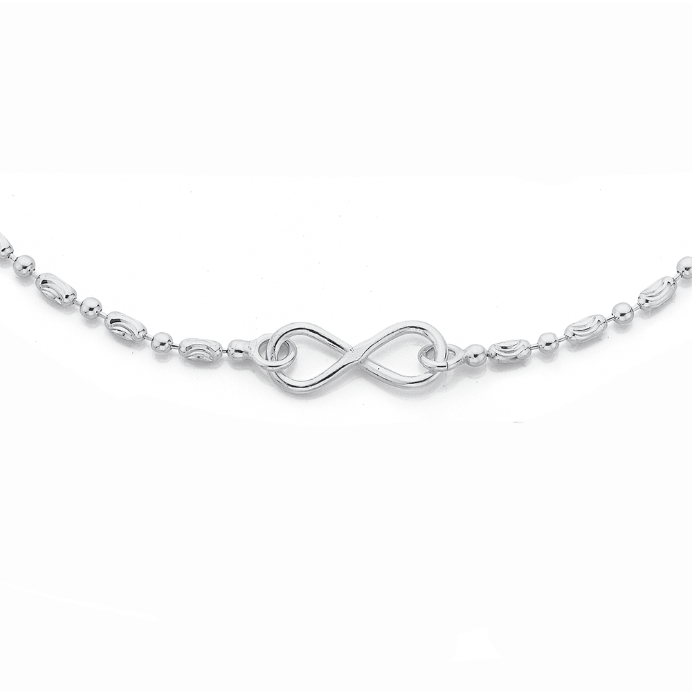 Silver 2 Heart Figure 8 Link Bracelet | Prouds