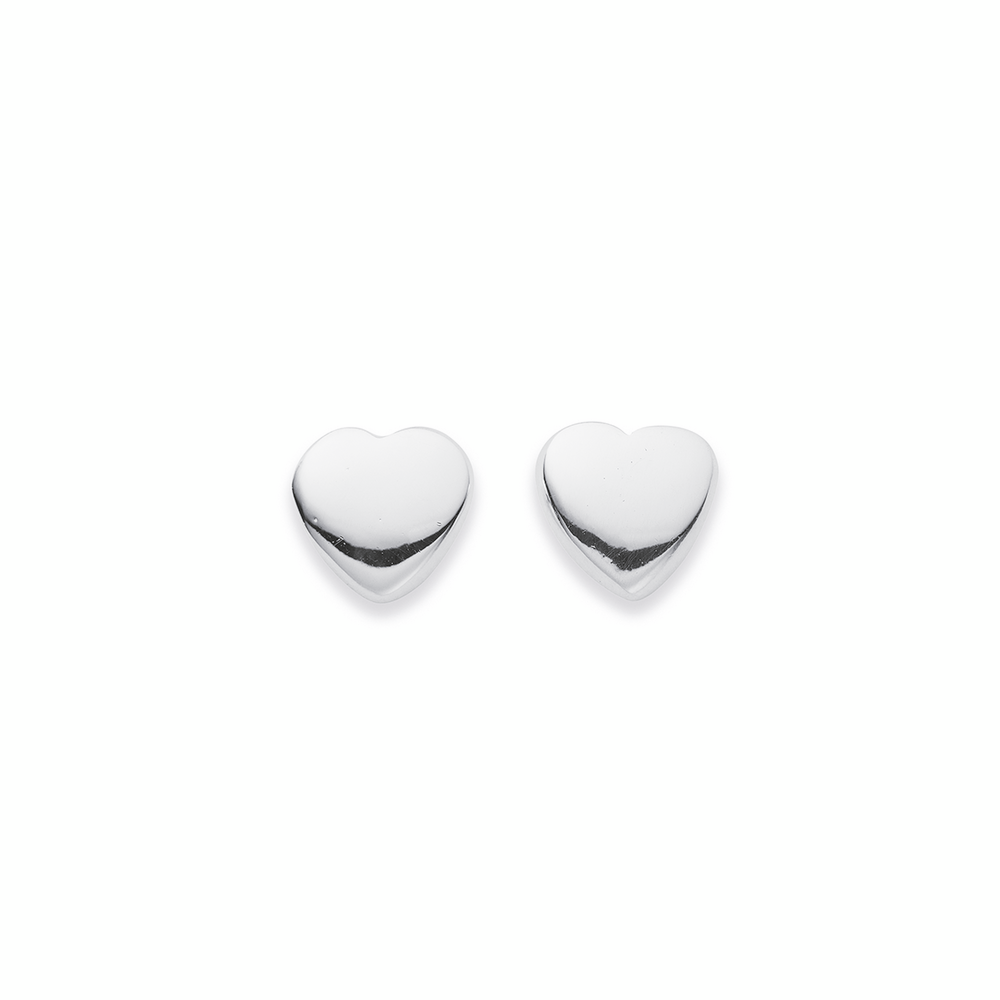 Sterling Silver Heart Studs | Earrings 