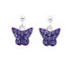 Sterling Silver Lavender Crystal Butterfly Drop Studs
