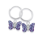 Sterling Silver Lavender Crystal Butterfly Earrings