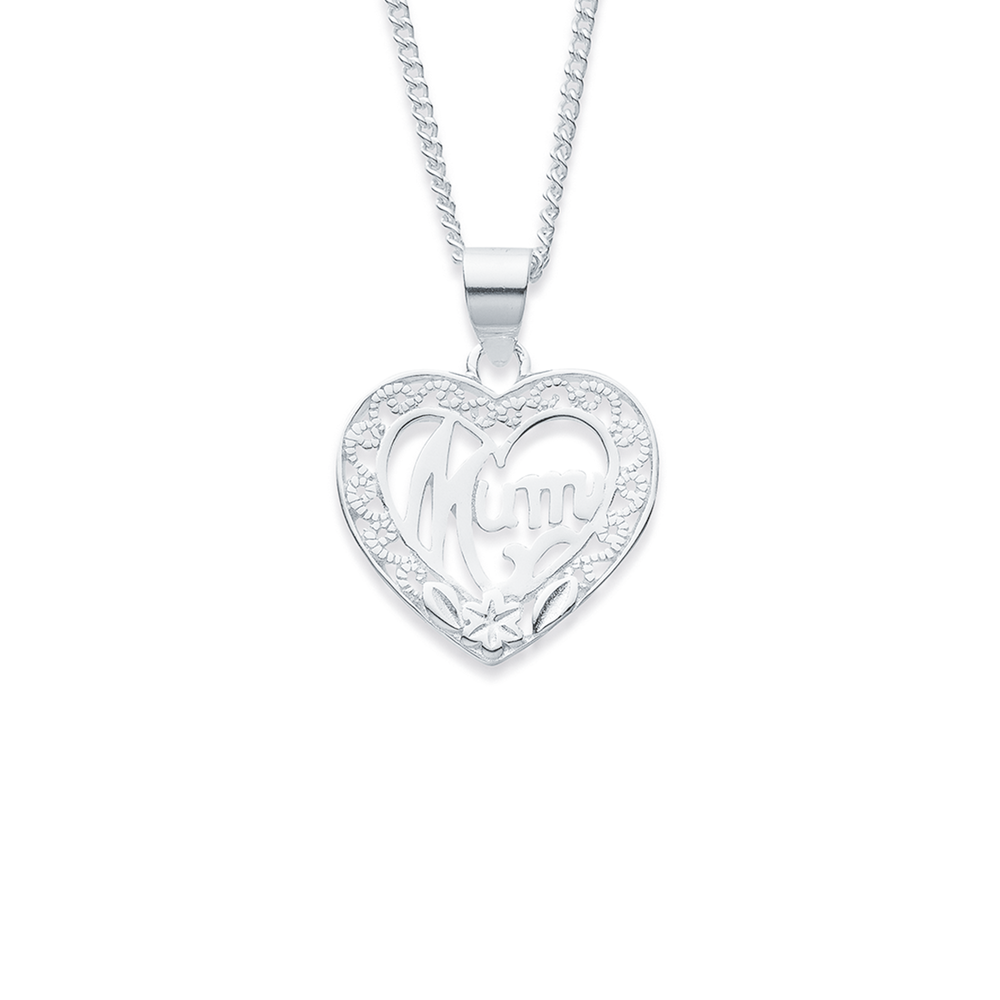 Mum Heart Necklace Sterling Silver Pendant Mothers Gift – Discover Bargains