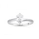 Sterling Silver Pear CZ Band Ring