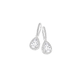 Sterling Silver Pear CZ Cluster Hook Drop Earrings