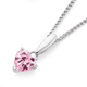 Sterling Silver Pink Cubic Zirconia Heart Pendant