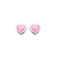 Sterling Silver Pink Cubic Zirconia Heart Studs