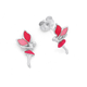 Sterling Silver Pink Enamel Fairy Earrings