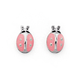 Sterling Silver Pink Enamel Ladybird Earrings