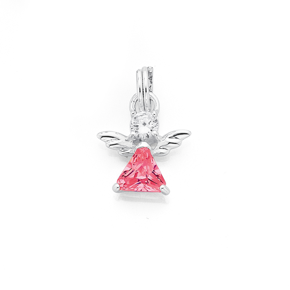 Silver Sweet 16 With Pink Cz Heart Charm in Pink Prouds