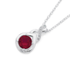Sterling Silver Round CZ Kiss Pendant