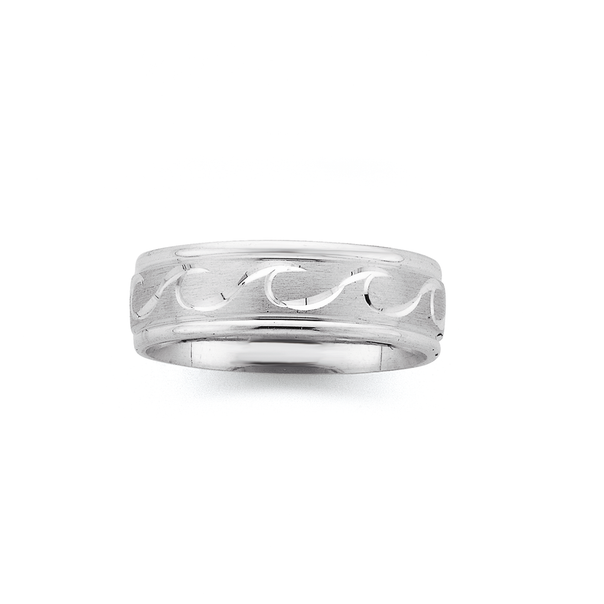 Sterling Silver Satin Wave Ring