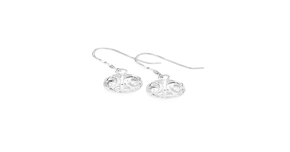 Sterling Silver Scroll Ball Earrings Prouds