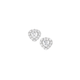 Sterling Silver Small Heart Cubic Zirconia Cluster Earrings