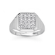 Sterling Silver Square Cubic Zirconia Gents Ring